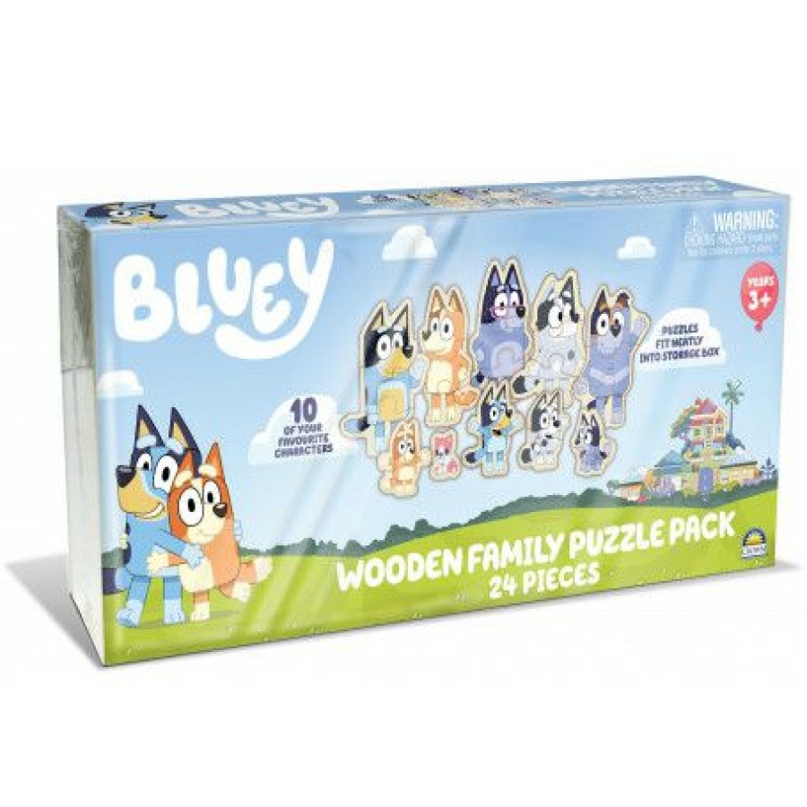 Budget Bluey Wooden Family Puzzle Pack | * New